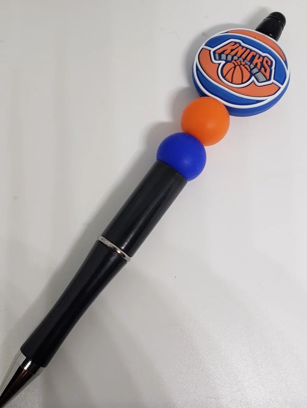 Handmade Silicone Focal Beaded New York Knicks Pen